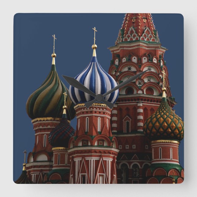 Mauer in Moskau Quadratische Wanduhr (Vorderseite)