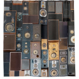 Mauer von Lautsprecher Duschvorhang