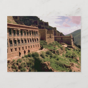 Mauern und Fenster von Gompa, Tibet, China Postkarte