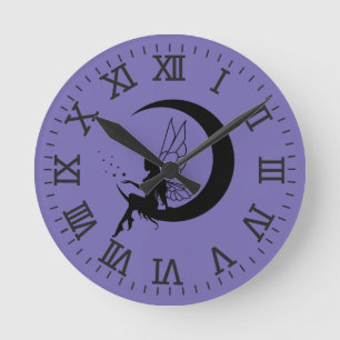 Mauerwerk und Mondmond Runde Wanduhr