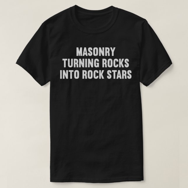 Mauerwerk verwandelt Steine in Rocksteine T-Shirt (Design vorne)