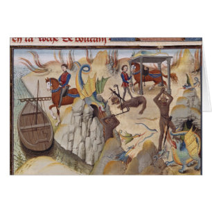 Maugis, welches die Schlange kämpft