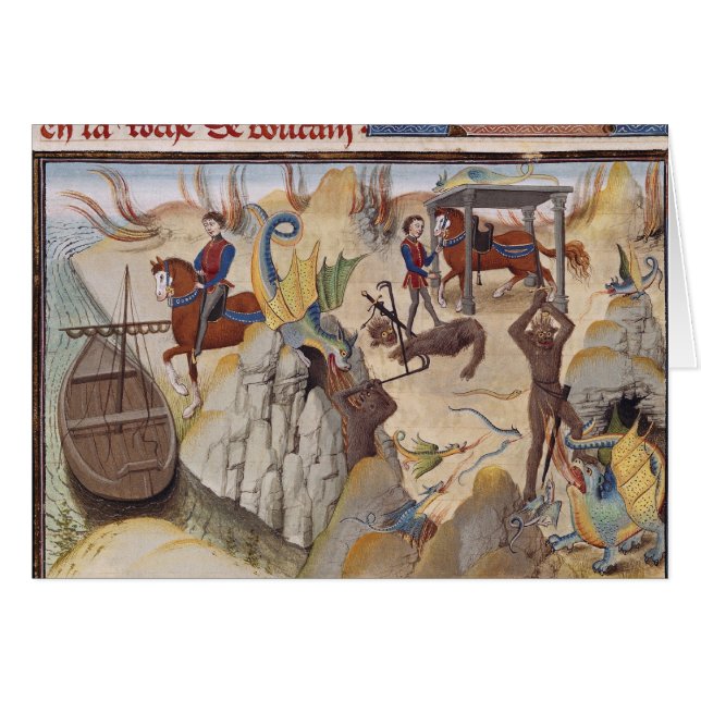 Maugis, welches die Schlange kämpft (Vorderseite (Horizontal))