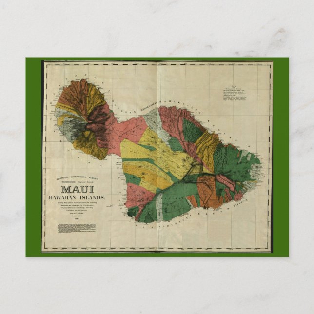 Maui, 1885, Carte Vintage Hawaii (Devant)
