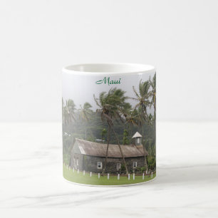 Maui, antike Kirche, blühende Palmen Kaffeetasse