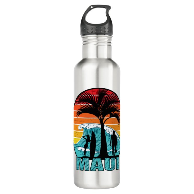 Maui Beach Hawaii Edelstahlflasche (Vorderseite)