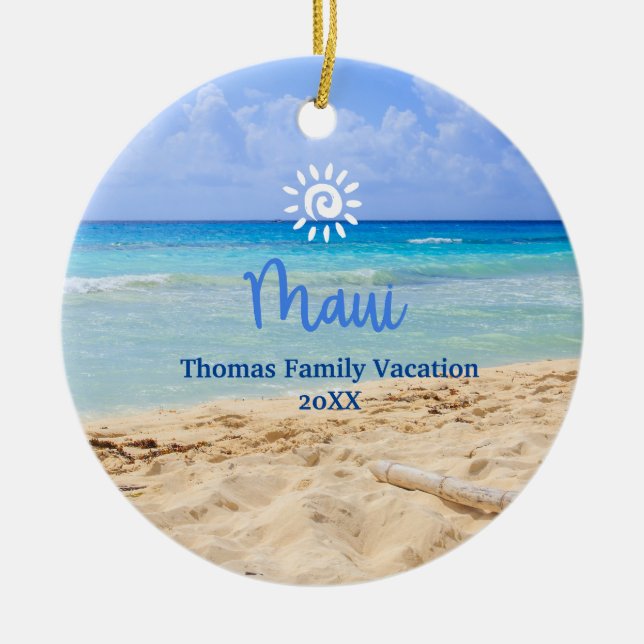 Maui Beach Keramik Ornament (Vorne)