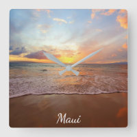Maui Beach Sunset Acrylic Wall Clock
