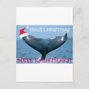 MAUI CHRISTMAS "MELE KALIKIMAKA" CARTE DE BALEINE