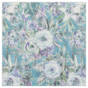 MAUI-DENKRICHTUNG Mystiker-Aqua + Lila Blumen Stoff