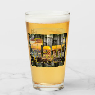 Maui-Grafik, Bambus & Pa'ako Beach, Bierglas Glas