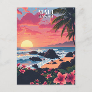 Maui Hawaii Aloha Vintage Travel Postkarte