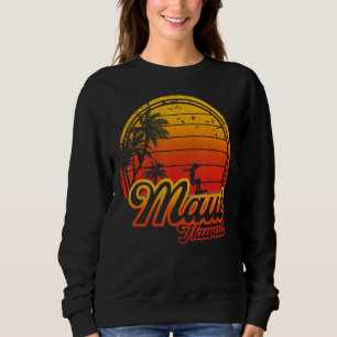 Maui Hawaii Beach Palm Tree Sommerurlaub Surfin Sweatshirt