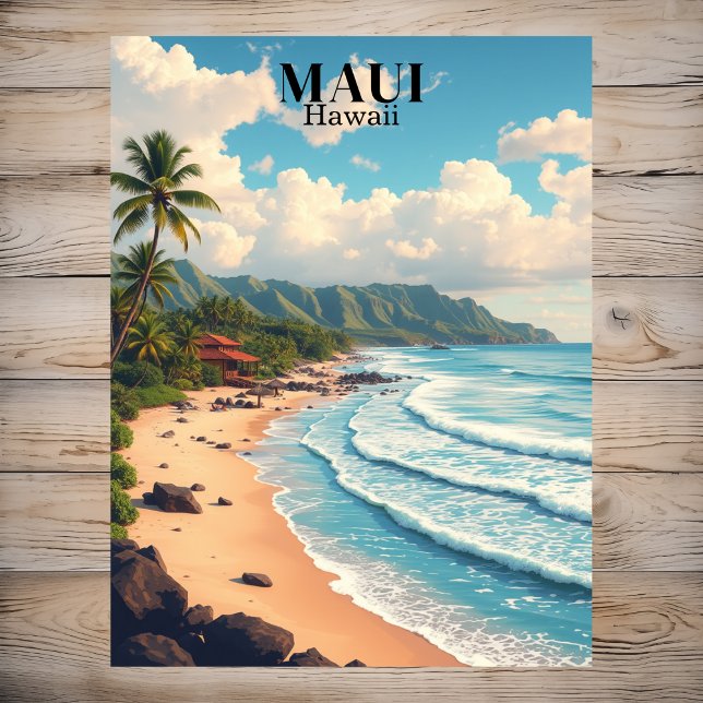 Maui Hawaii Beach Vintage Travel Postkarte (Maui Hawaii Beach Vintage Travel Postcard
)