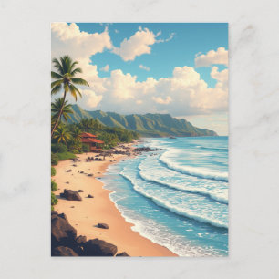 Maui Hawaii Beach Vintage Travel Postkarte