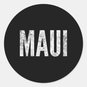 Maui Hawaii Distressed-Style Runder Aufkleber