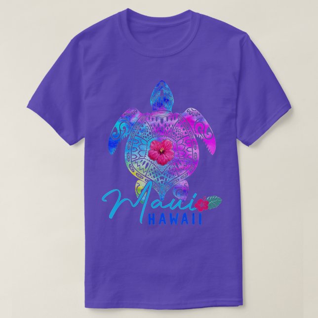 Maui Hawaii Hawaiian Tie Dye Sea Turtle Vacation S T-Shirt (Design vorne)