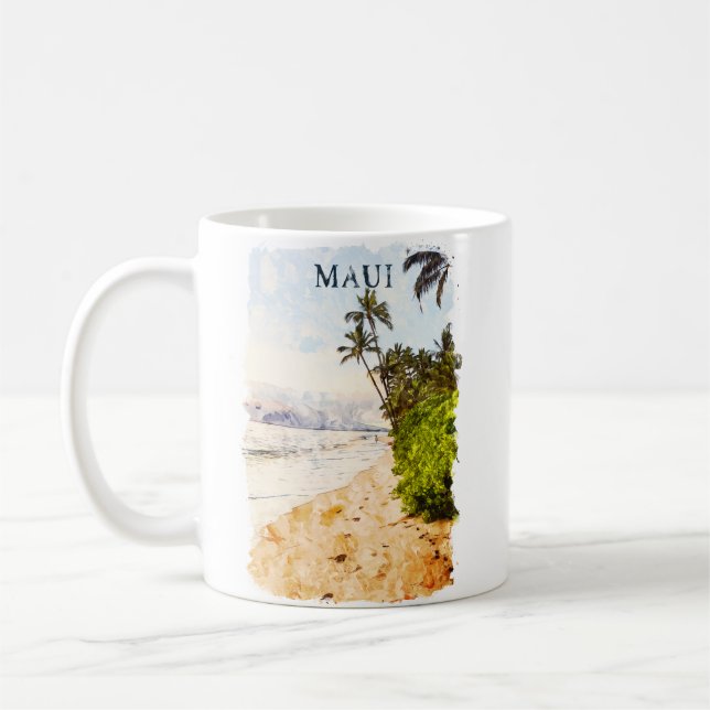 Maui Hawaii Illustration Kaffeetasse (Links)