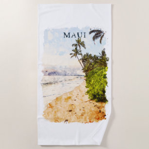 Maui Hawaii Illustration Strandtuch
