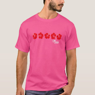 Maui Hawaii mit Blume des hawaiianischen Hibiskus T-Shirt