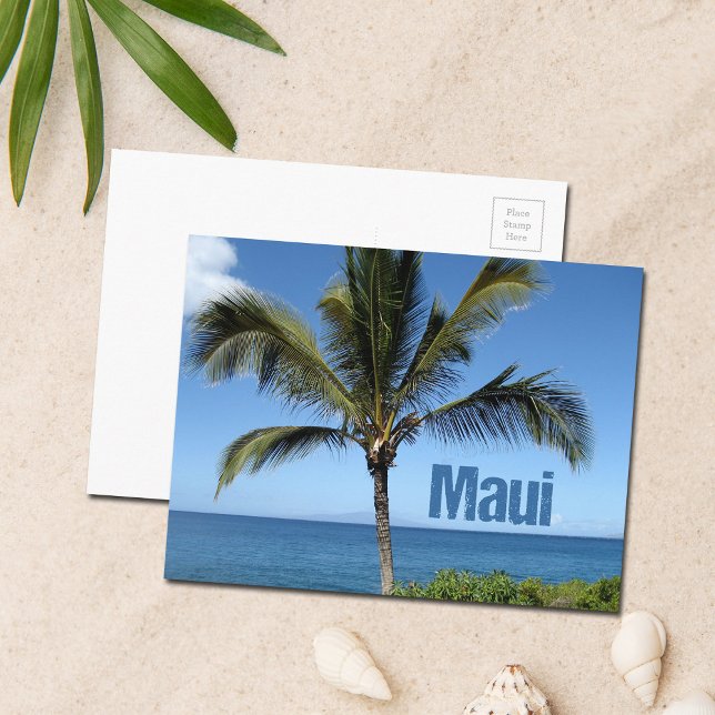 Maui Hawaii Palm Tree Landschaftlich Postkarte (Von Creator hochgeladen)
