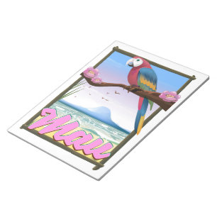 Maui Hawaii-Papagei-tropisches Reiseplakat Notizblock