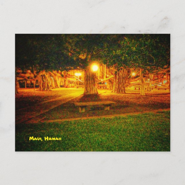 maui, hawaii-Postkarte mit Bild eines Banyanbaums Postkarte (Vorderseite)