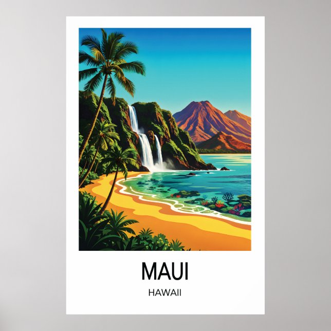 Maui, Hawaii Reiseplakat Poster (Vorne)