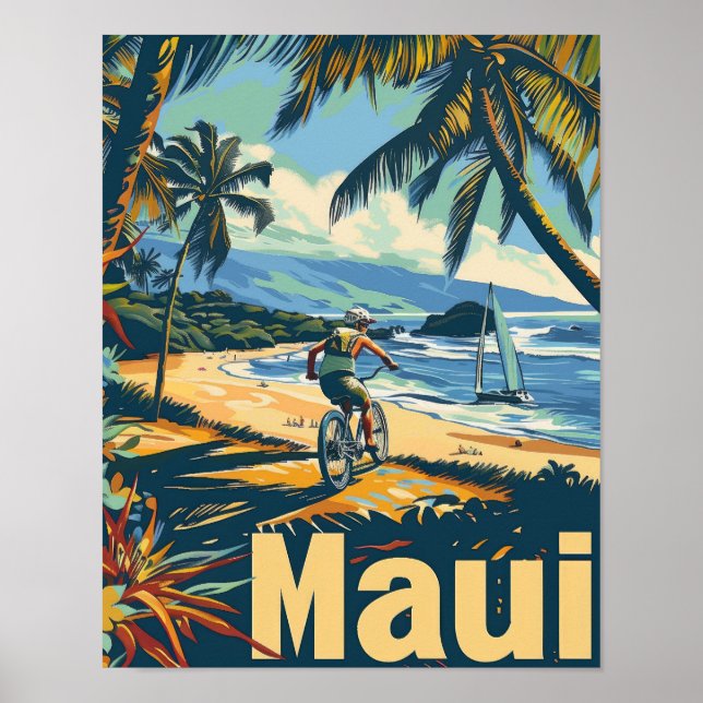 Maui Hawaii Reiseposter Art Print Poster (Vorne)