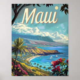 Maui Hawaii Reiseposter Art Print Poster