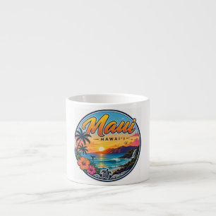Maui Hawaii Retro-Reise-Logo Espressotasse