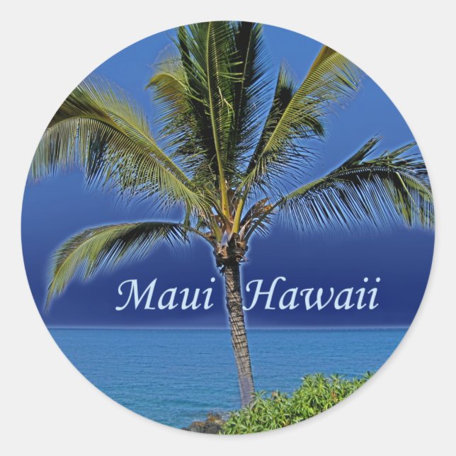Maui Hawaii Runder Aufkleber (Vorderseite)