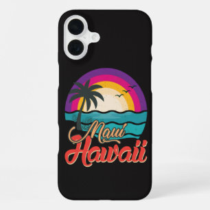 Maui Hawaii Sonnenuntergang Strand Wellen iPhone 16 Plus Hülle