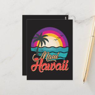 Maui Hawaii Sonnenuntergang Strand Wellen Postkarte