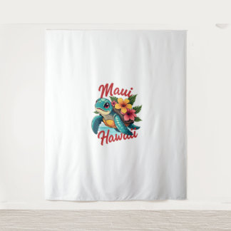 Maui Hawaii T Shirt Girl Women Kids Sea Turtle Haw Wandteppich