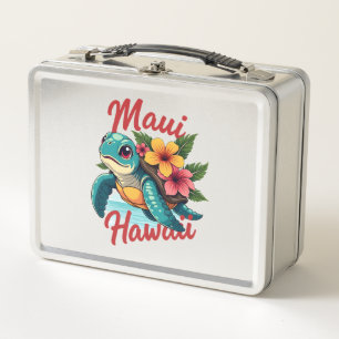 Maui Hawaii T-Shirt Mädchen Frauen Kinder Meeressc Metall Brotdose