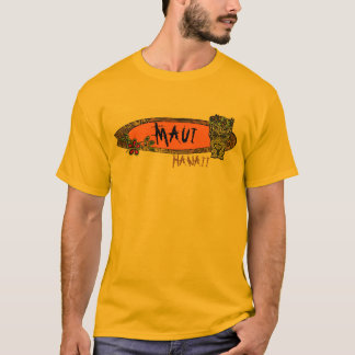 Maui Hawaii tiki Surfbrettkunst-Typt-stück T-Shirt