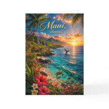 Maui Hawaii Tropical Coastline Travel Poster