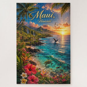 Maui Hawaii Tropische Küstenlinie Reiseposter