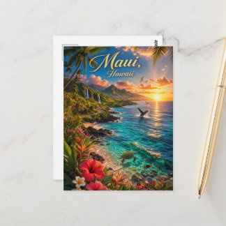 Maui Hawaii Tropische Küstenlinie Reiseposter Postkarte