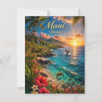 Maui Hawaii Tropische Küstenlinie Reiseposter