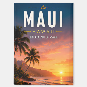 🌺 Maui Hawaii Tropischer Sonnenuntergang Home Dec Magnet