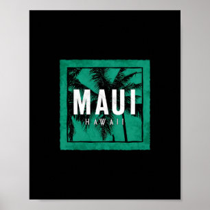 Maui Hawaii Tropischer Urlaub Souvenir Palme A Poster