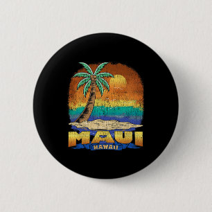 Maui Hawaii Vintag Distressed Souvenir Button