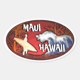 Maui Hawaii weiße Wellenreiter Kunst Aufkleber