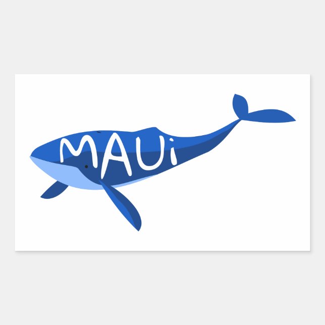 Maui Hawaii Whale Rechteckiger Aufkleber (Vorderseite)