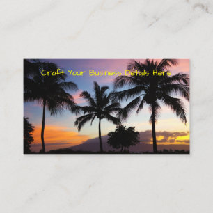 Maui Hawaiian Sunset Palm Tree Visitenkarte