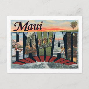 Maui, HawaiiGroße Letter ScenesMaui, HI Postkarte