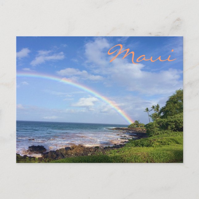 Maui Island Rainbow Postkarte (Vorderseite)