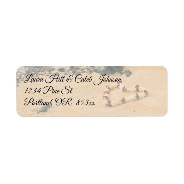 Maui Lei auf dem Etikett für die Adresse des gehei (Vorne)